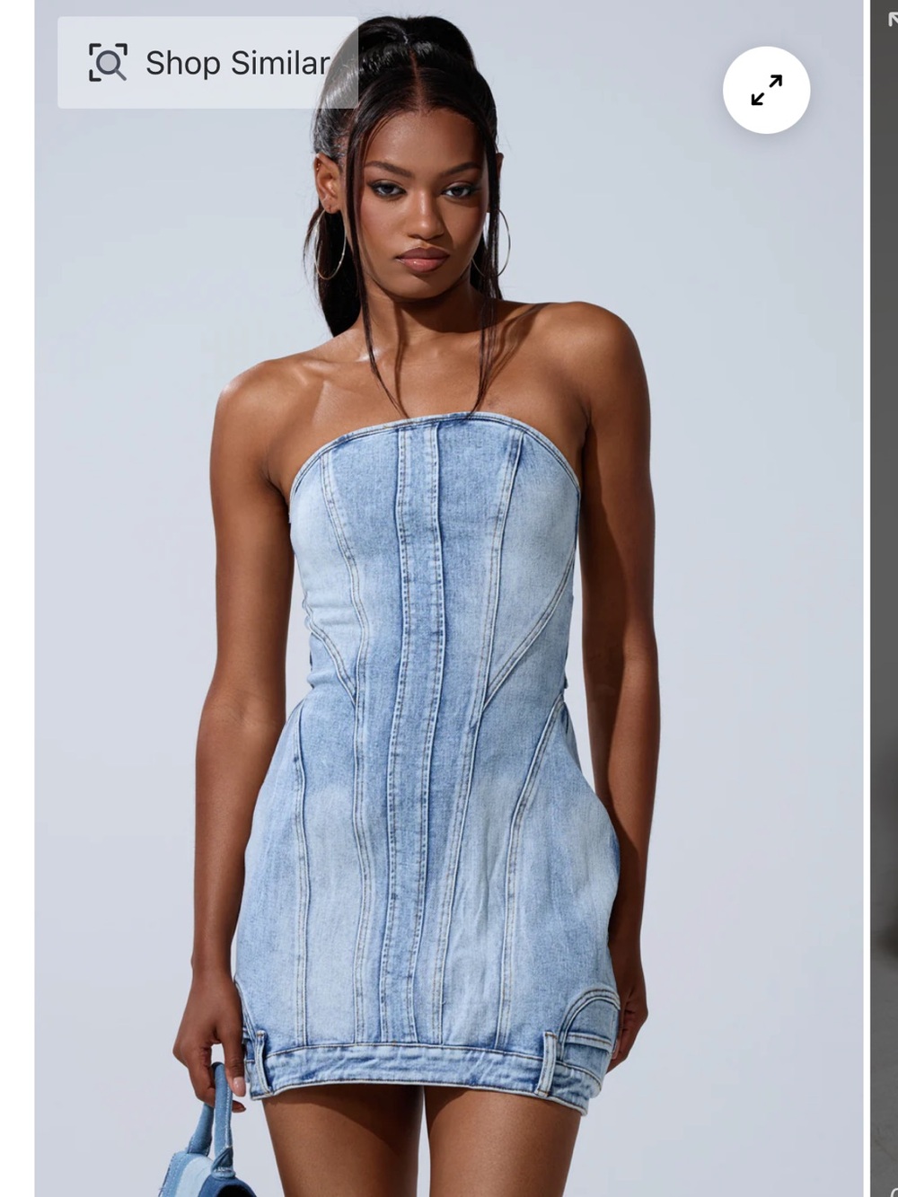 AKIRA GET LIKE ME DENIM MINI DRESS Size XL- NEW WITH TAGS